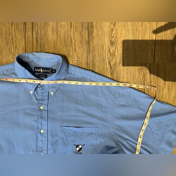VINTAGE Ralph Lauren Tilden Cotton short sleeve embroidered logo shirt blue - Picture 10 of 16